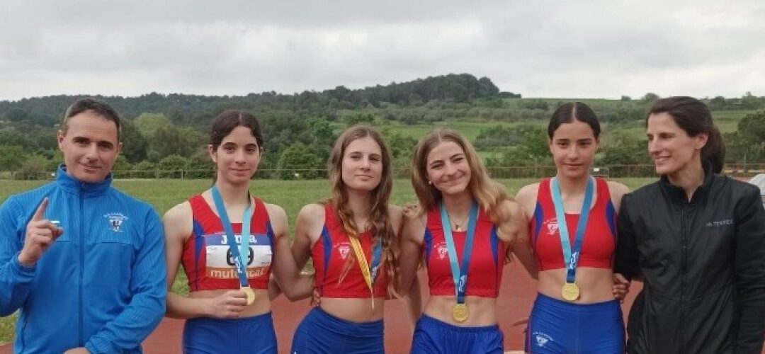 Competicions 19 al 27 d’ abril: or i plata al campionat de Catalunya de relleus de promoció, 7 rècords del club i 8 podis en curses de fons